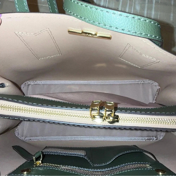Marc Jacobs The Editor Leather Tote - Balsam Fir / Pink Interior w/ Dust Bag - Picture 12 of 16